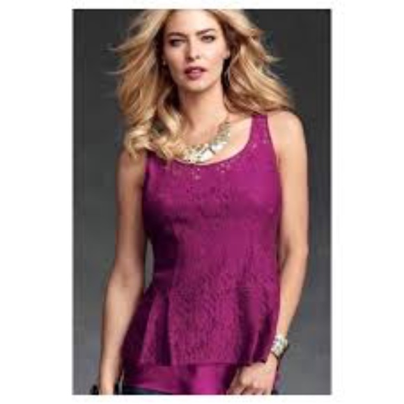 CAbi Boysenberry Lace Top - Picture 1 of 5